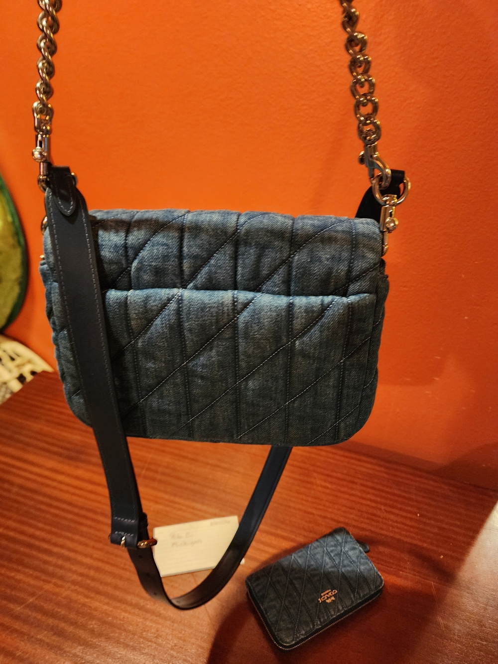 Coach Quilted Denim Crossbody and Zip Wallet - Blue New Condition - Picture 8 of 12